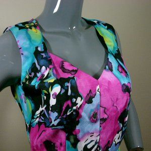 Women's Dress Black Label by Evan Picone Sleeveless Floral Size 2